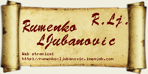 Rumenko LJubanović vizit kartica
